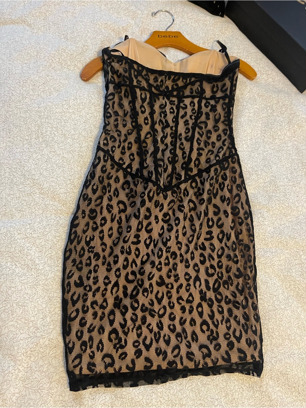 bebe Tan and Black Leopard-Print Corset  Dress - Picture 2 of 6